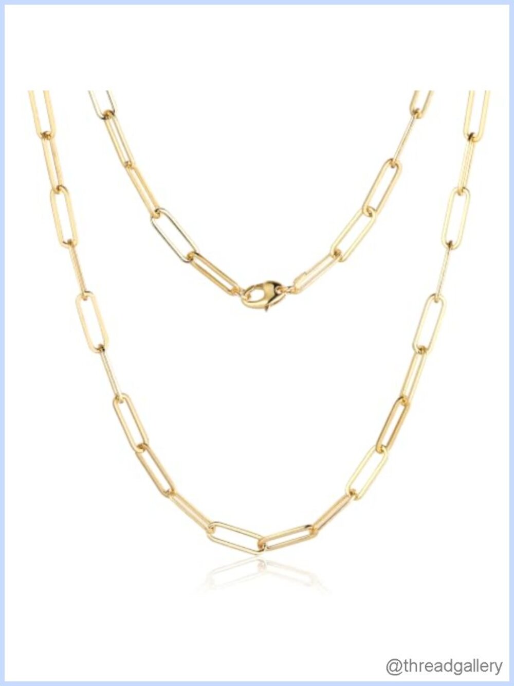 5MM Paperclip Chain Necklace 14K Gold Filled Dainty Link Minimalist Layering